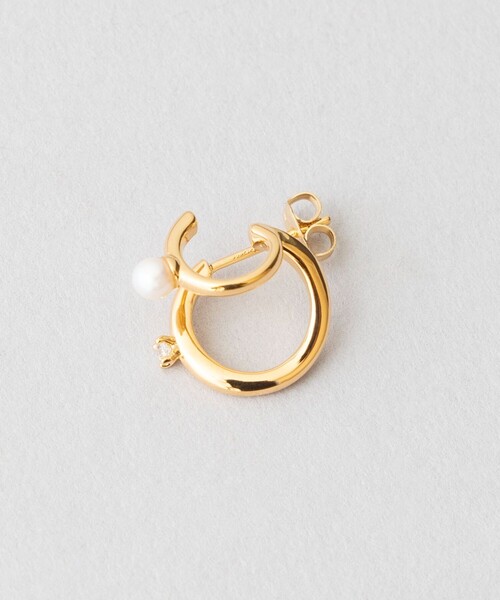 Jouete（ジュエッテ） ピアス ダブルピアス ジルコニア×パール コンビ