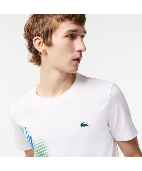 ★LACOSTE★レギュラー フィット ウルトラドライ 半袖Tシャツ LACOSTE tシャツ スポーティーグラフィックウルトラドライT