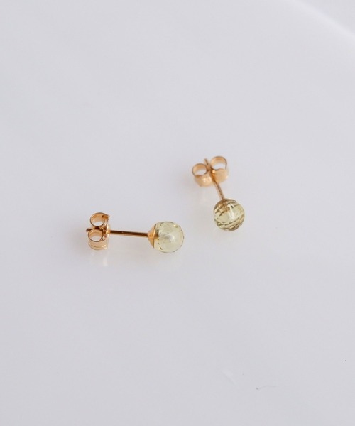 １4Kgf天然石ピアス　tetete♪tensino♪hane♪ airy】さざれ石ピアス・14kgf【天然石】（ピアス（両耳用