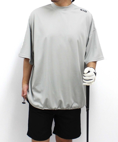 SHISKY ゴルフ 「GOLF」ゴルフウェア 接触冷感モックネックBIG T