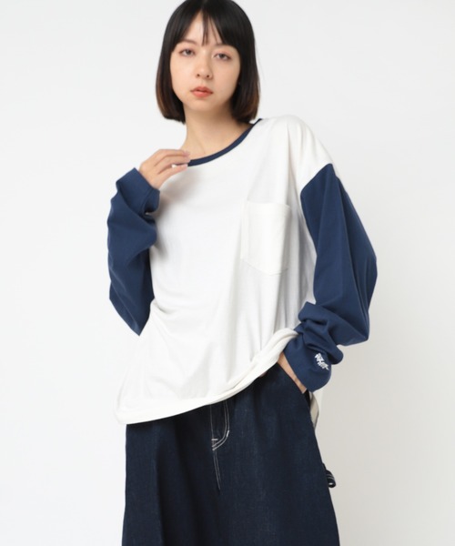 tシャツ M2202 ＲＮＡカラーコンビＢＩＧロンＴ レディース RNA tシャツ M2202 RNAカラーコンビBIGロンT レディース