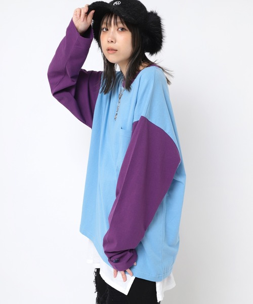 RNA tシャツ M2202 RNAカラーコンビBIGロンT レディース