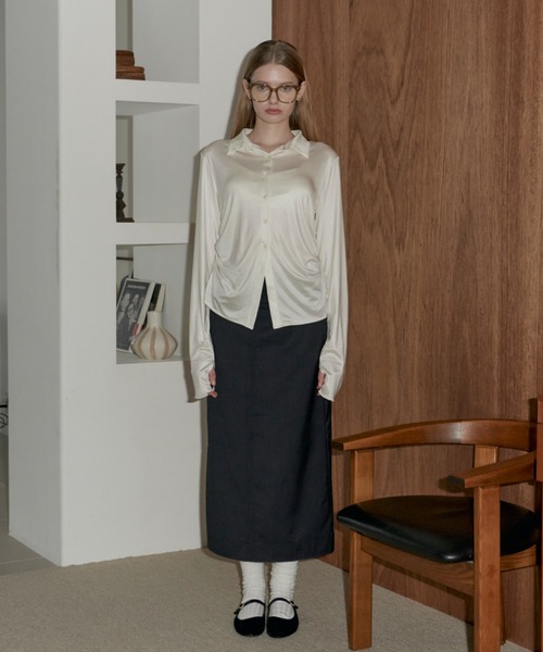GIUNON スカート front pocket stripe skirt / フロントポケット