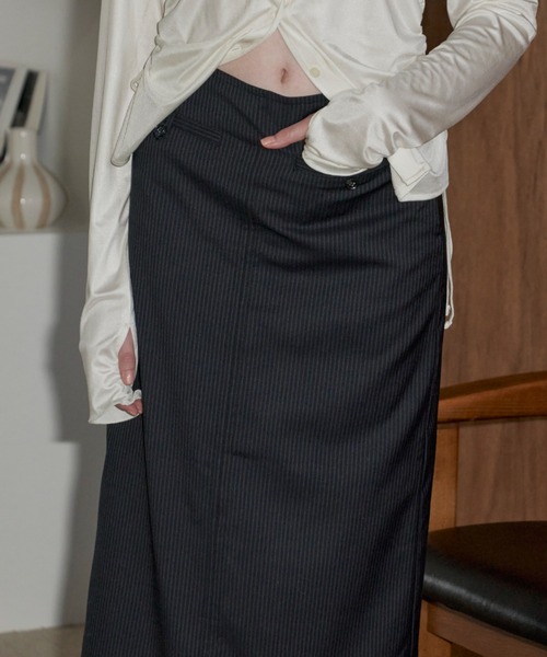 GIUNON スカート front pocket stripe skirt / フロントポケット