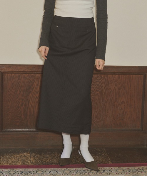 GIUNON スカート front pocket stripe skirt / フロントポケット