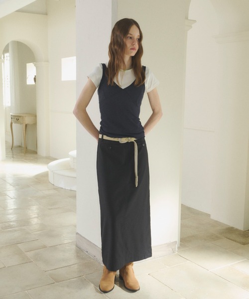 GIUNON スカート front pocket stripe skirt / フロントポケット