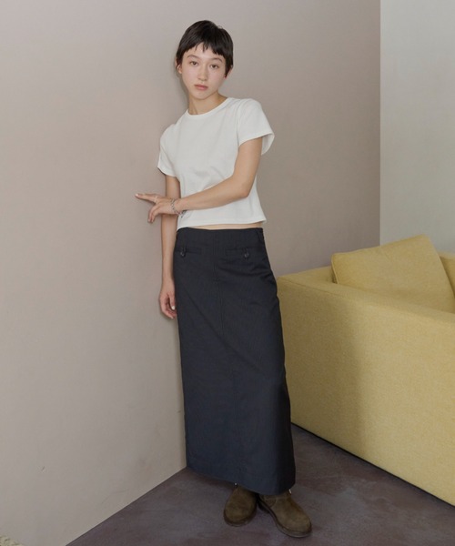 GIUNON スカート front pocket stripe skirt / フロントポケット
