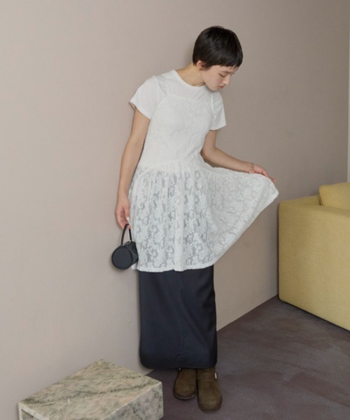 GIUNON フロントポケットストライプスカート GIUNON スカート front pocket stripe skirt / フロントポケット