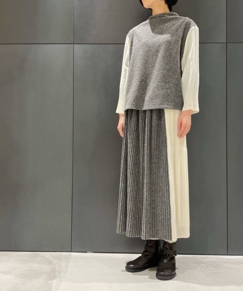 Plantation」 プリーツスカート M size オフホワイト レディース  