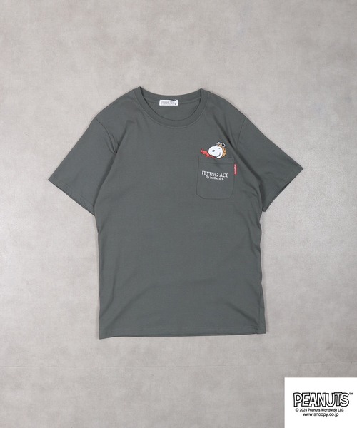 PEANUTS tシャツ ポケット付き 半袖Tシャツ メンズ レディース