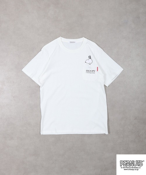 PEANUTS tシャツ ポケット付き 半袖Tシャツ メンズ レディース