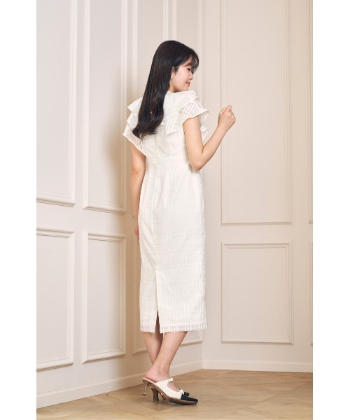 ワンピース Split Ruffled Check Organza Dress レディース : 82906950 