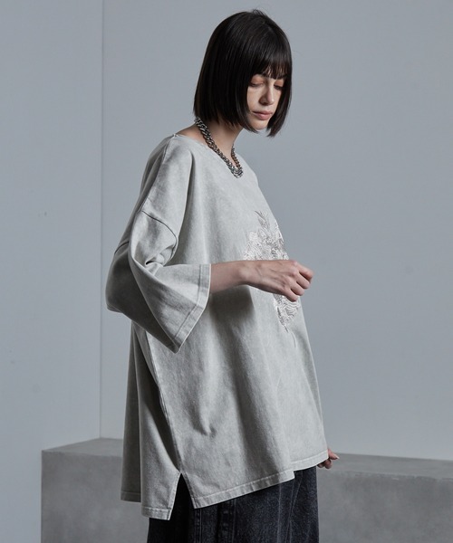 cussil tシャツ 「cussil/クシル」ピグメントスノーウォッシュ