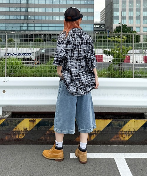 シャツ 加工オンブレチェックシャツ メンズ レディース : ZOZOTOWN