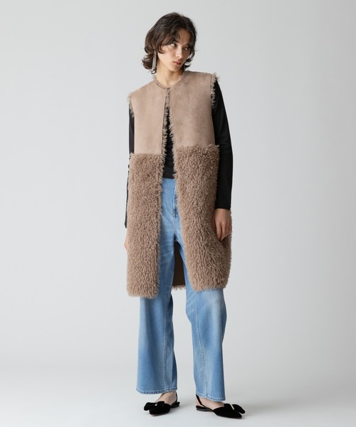 ベスト リバーシブルボアロングジレ レディース : 84638950 : ZOZOTOWN 