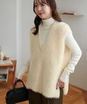 ベスト ジレ フェザーヤーンチュニックベスト「...の詳細画像4