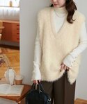ベスト ジレ フェザーヤーンチュニックベスト「...の詳細画像5