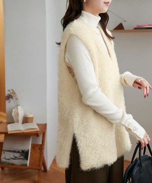 Discoat（ディスコート） ベスト ジレ フェザーヤーンチュニックベスト