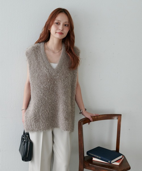 【2024新作商品♪】フェザーヤーンジレ Discoat ベスト ジレ 「AW先行予約」フェザーヤーンチュニック