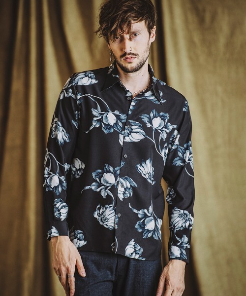 NO ID.（ノーアイディー） シャツ ms5767-フラワープリントSH シャツ
