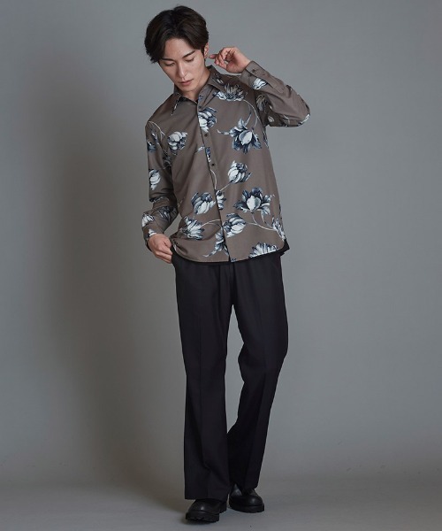 NO ID.（ノーアイディー） シャツ ms5767-フラワープリントSH シャツ