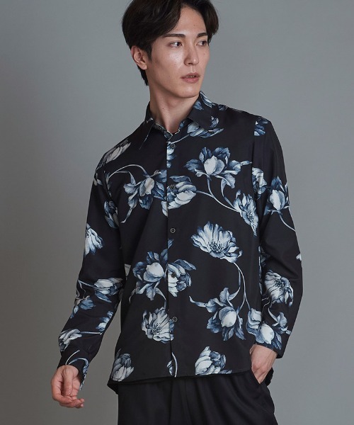 NO ID.（ノーアイディー） シャツ ms5767-フラワープリントSH シャツ
