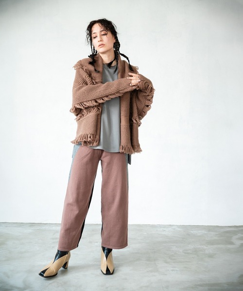 OSMOSIS（オズモーシス） カーディガン 2WAYフリンジニット