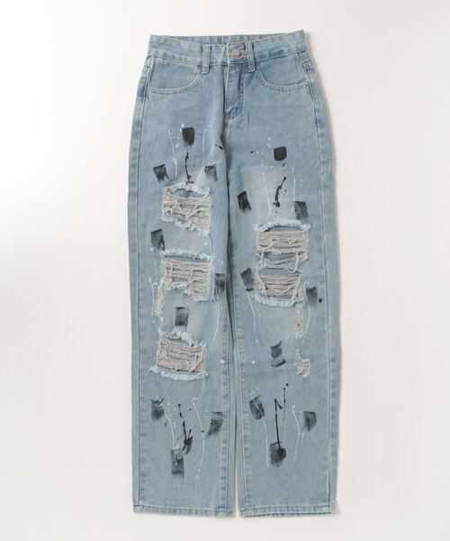 ヌーディージーンズ　ライトブルーダメージデニムパンツ　size 33/30 ヌーディージーンズライトブルーダメージデニムパンツsize 33/30