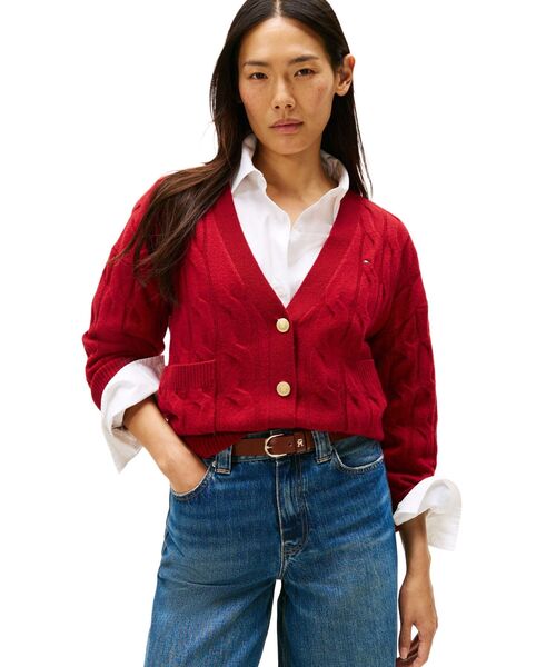 トミーヒルフィガーニットカーディガン TOMMY HILFIGER（トミー・ヒルフィガー） カーディガン ソフトウール