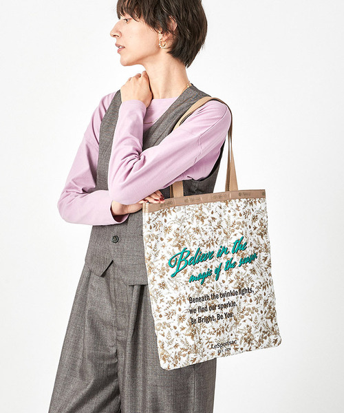 LeSportsac トートバッグ LARGE EMERALD TOTE ゴールドホリデー