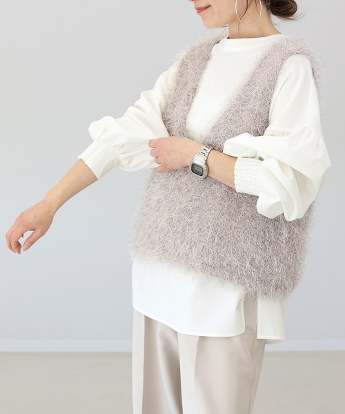 Aletta vita ブラウス シャツ 後ろボタン袖シャーリングブラウス