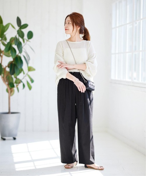【美品】ジャーナルスタンダード ウォッシャブルコットンリネンVISワイドパンツ JOURNAL STANDARD パンツ 「追加」ウォッシャブルコットンリネン
