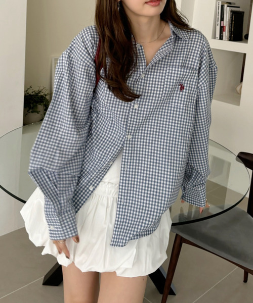 ブラウス シャツ チェック柄ボリュームシャツ レディース 81GEX-bYhWL._AC_SL1500_.jpg