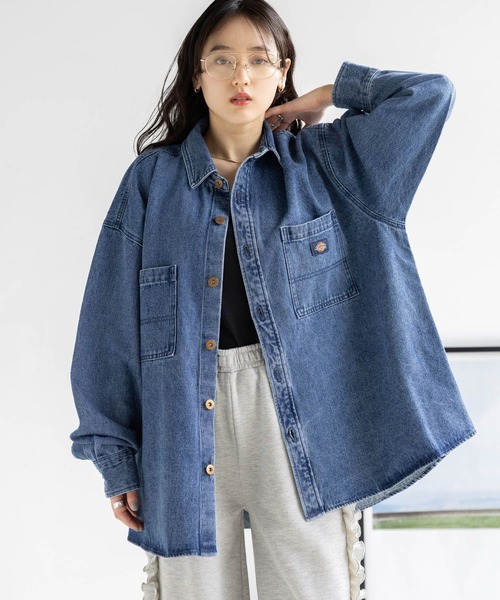 ブラウス シャツ DICKIES/ディッキーズ デニムルーズシャツ レディース