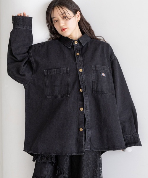 ブラウス シャツ DICKIES/ディッキーズ デニムルーズシャツ レディース Dickies ブラウス シャツ DICKIES/ディッキーズ デニムルーズ