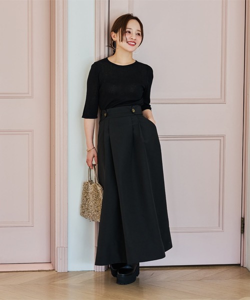 田中亜希子着用 Plage コットンギャバベルテッドロングスカート◆ KOBE LETTUCE スカート 「 田中亜希子さんコラボ 」選べる2丈 撥