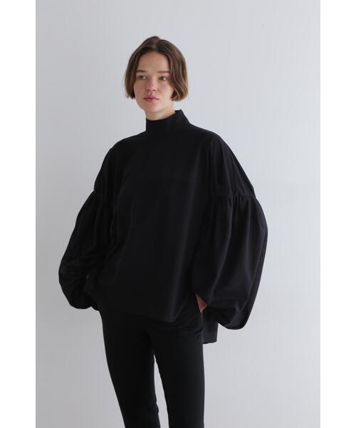 ルフィル　LE PHIL 長袖シャツ　ブラウス 黒　ブラック　2023 LE PHIL（ル フィル） ブラウス シャツ ライトナイロンボリューム