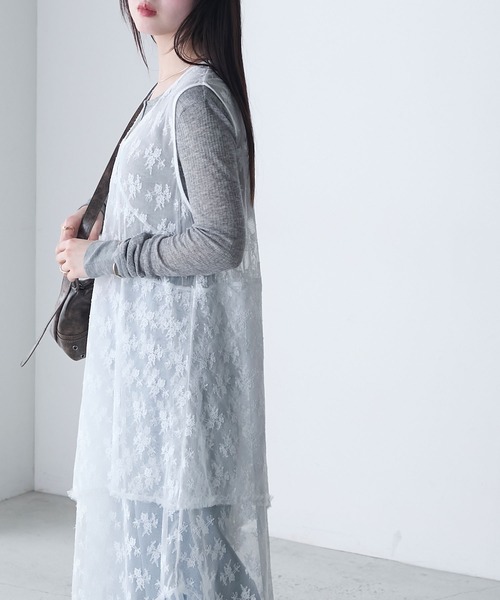 forksy. ワンピース 「forksy.」フラワー柄 チュールレース