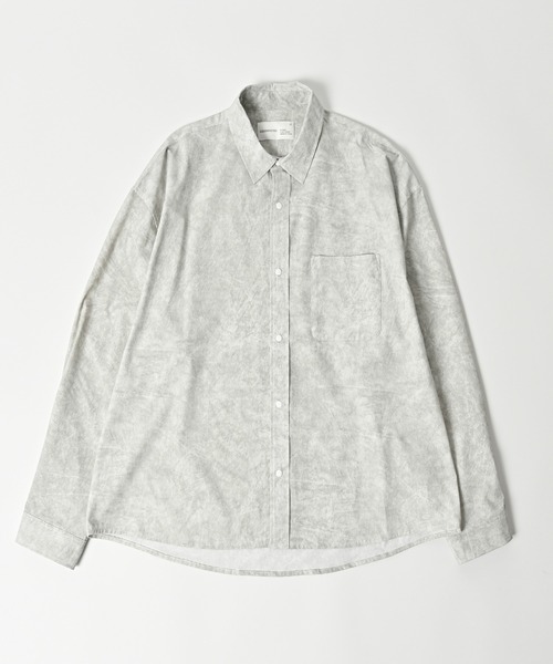 ブラウス シャツ 「ADAMPATEK/アダムパテック」uneven dyeing  shirt  むら染めプリントシャツ レディース メンズ ADAM PATEK シャツ 「ADAMPATEK/アダムパテック」uneven dyeing