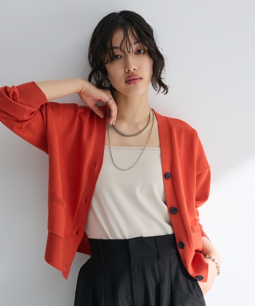 Green Parks カーディガン ポケット付コンパクトカーディガン