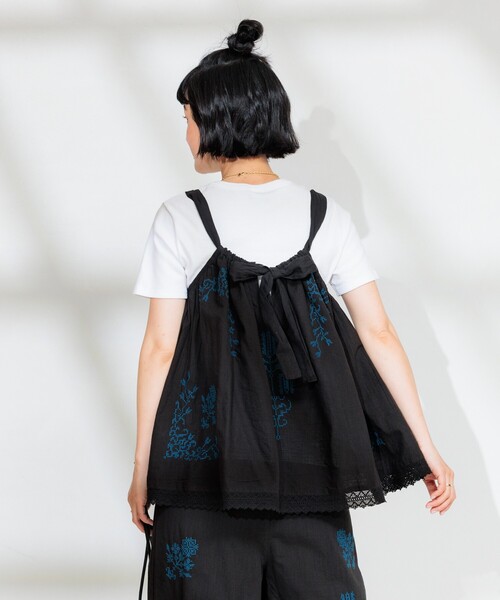 FREAK'S STORE キャミソール インド コットンスラブ刺繍 バック