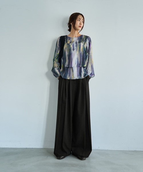 STYLE DELI（スタイルデリ） ブラウス シャツ 重ね着キャミセット水彩