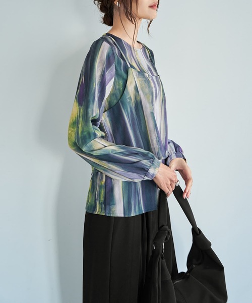STYLE DELI（スタイルデリ） ブラウス シャツ 重ね着キャミセット水彩