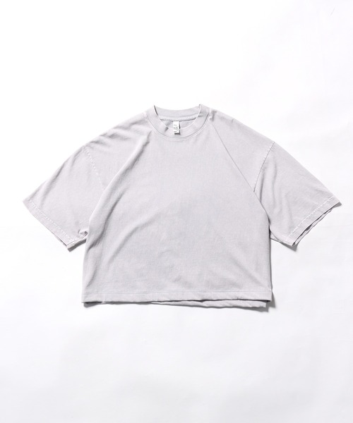 tシャツ LOS ANGELES APPAREL/ロサンゼルスアパレル 6.5OZ ミネラルウォッシュ クルーネック クロップドTシャツ レディース
