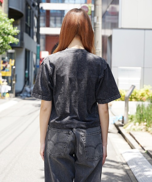 tシャツ LOS ANGELES APPAREL/ロサンゼルスアパレル 6.5OZ ミネラルウォッシュ クルーネック クロップドTシャツ レディース