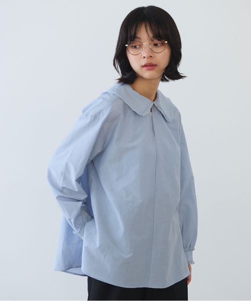 bulle de savon レース　襟シャツ　綿100% bulle de savon - bulle de savon レース 襟シャツ 綿100%の通販 by