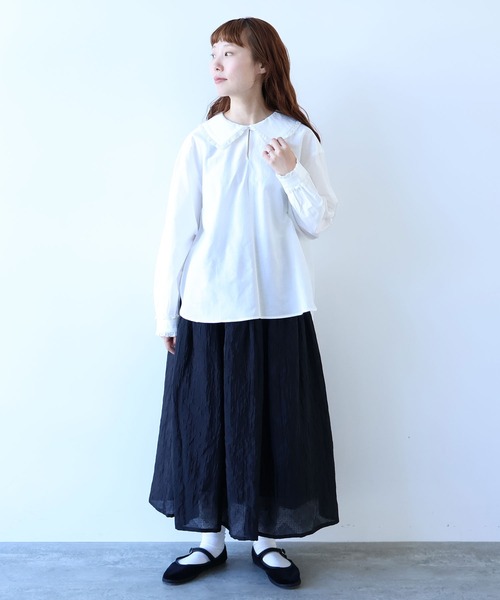 bulle de savon フリルカラープルオーバー ホワイト 新品 bulle de savon（ビュルデサボン） ブラウス シャツ コットン/シルク