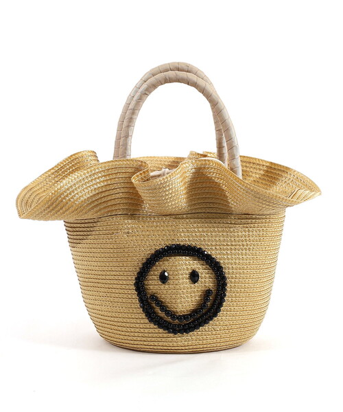 COOCO（クーコ） かごバッグ カゴバッグ SMILEY ビーズ刺繍