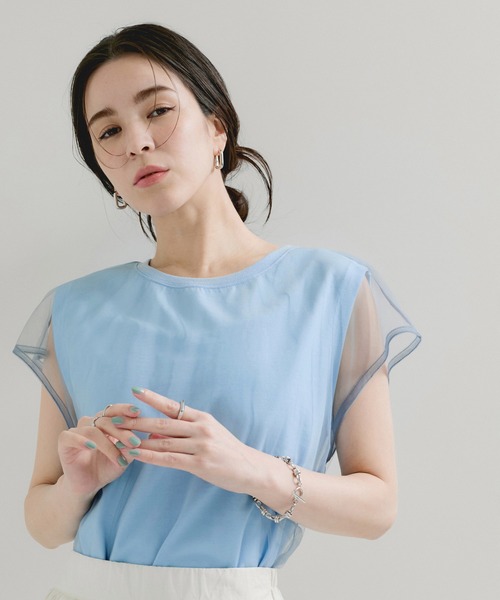 LE CERCLE par rope' tシャツ シアーレイヤードタンク レディース