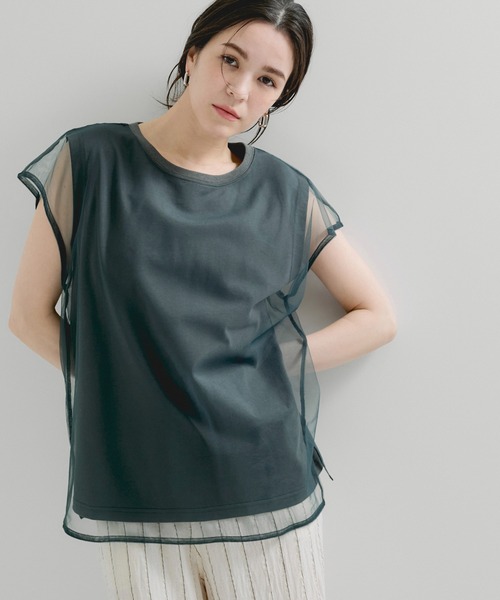 LE CERCLE par rope' tシャツ シアーレイヤードタンク レディース